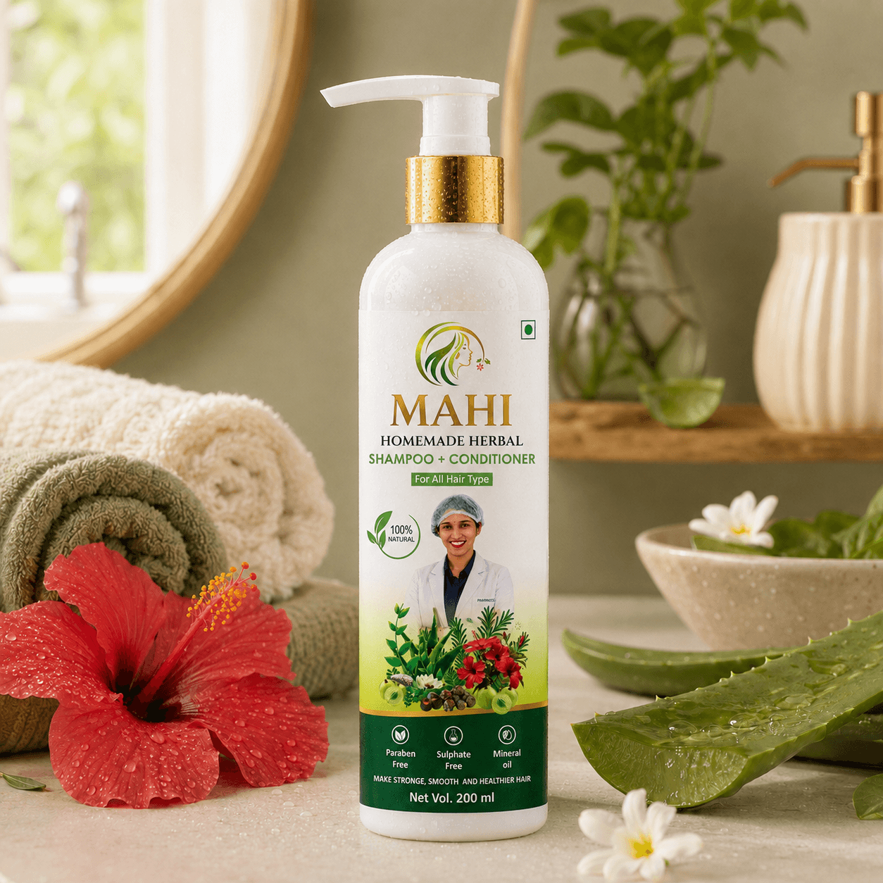 Mahi Homemade Herbal Shampoo + Conditioner