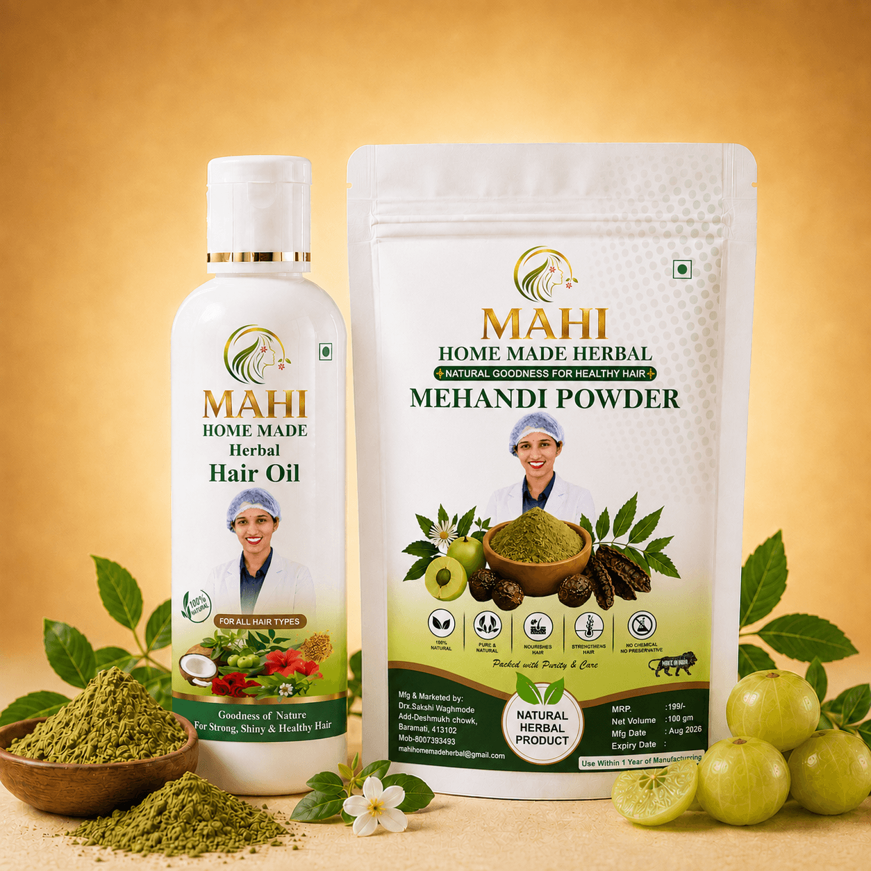 Hair Oil + Mehandi Combo